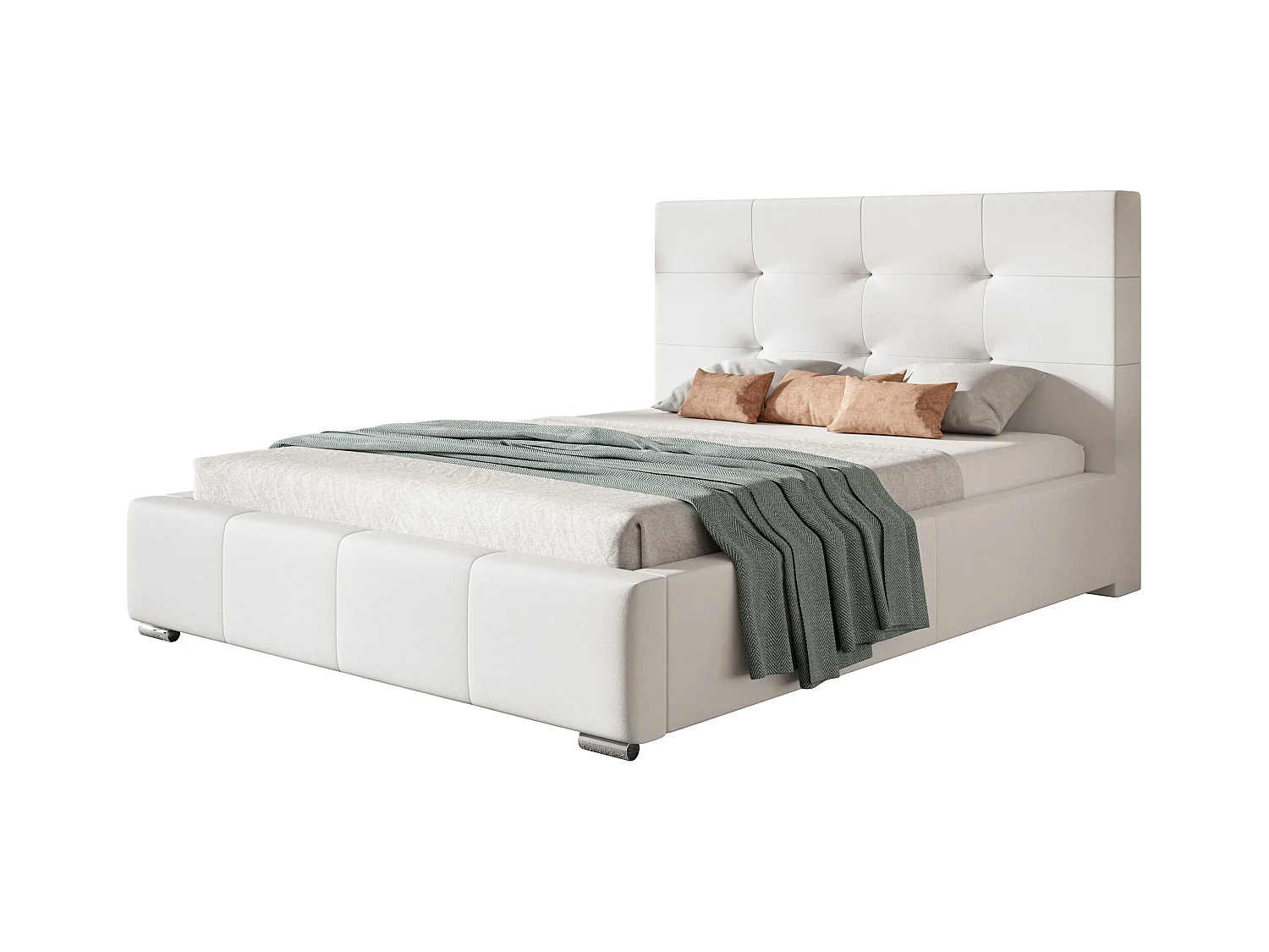 Lit rembourré Oslo avec tête de lit, 140x200 cm, lit double avec coffre de rangement et sommier à lattes en bois, tissu structuré, couleur : gris foncé