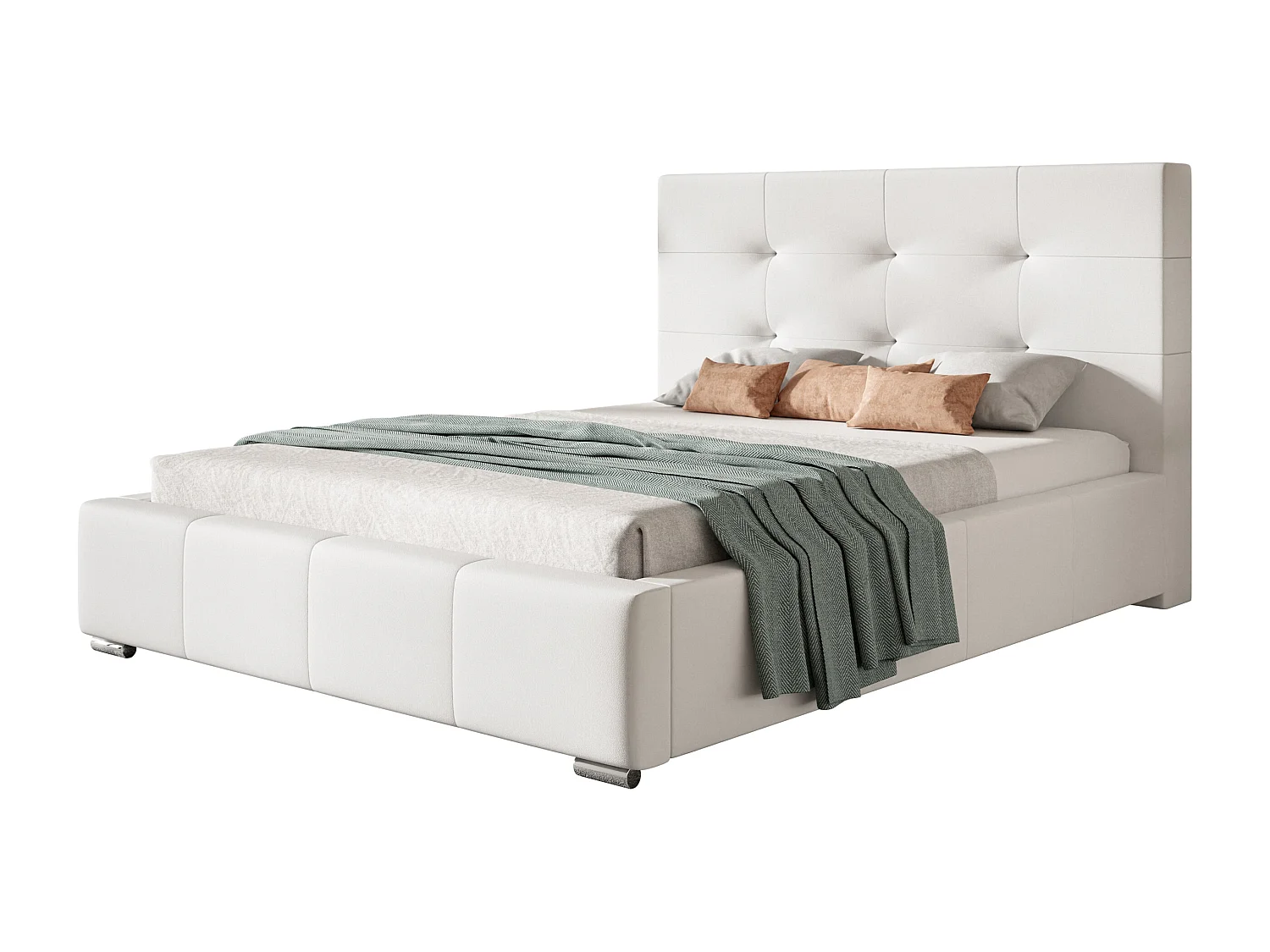 Lit rembourré Oslo avec tête de lit, 180x200 cm, lit double avec coffre de rangement et sommier à lattes en bois, tissu structuré, couleur : gris foncé