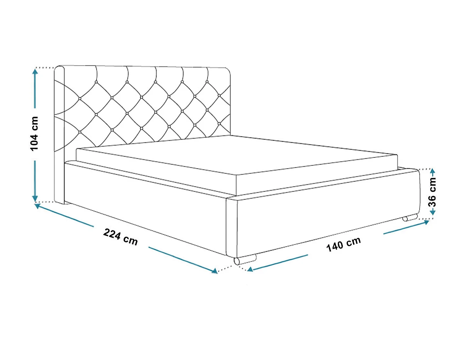 Lit rembourré Boston avec tête de lit, 120x200 cm, lit double avec coffre de rangement et sommier à lattes en bois, tissu velours, couleur : beige