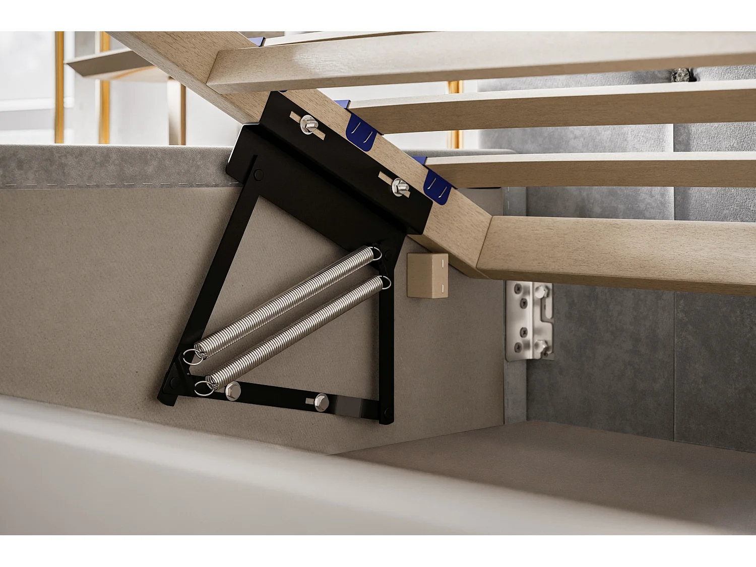 Lit rembourré Boston avec tête de lit, 180x200 cm, lit double avec coffre de rangement et sommier à lattes en bois, tissu velours, couleur : vert