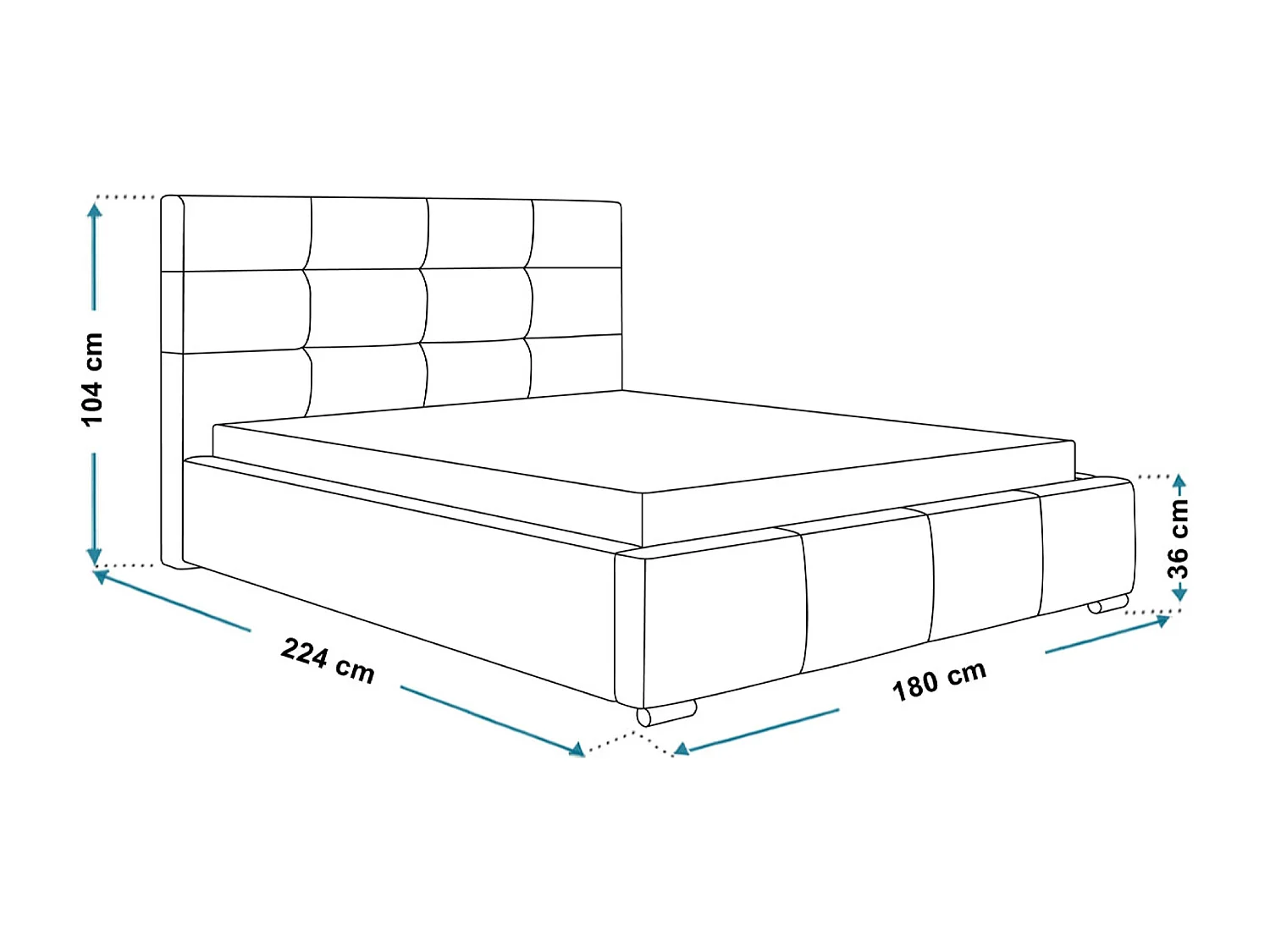 Lit rembourré Oslo avec tête de lit, 160x200 cm, lit double avec coffre de rangement et sommier à lattes en bois, tissu velours, couleur : bleu foncé