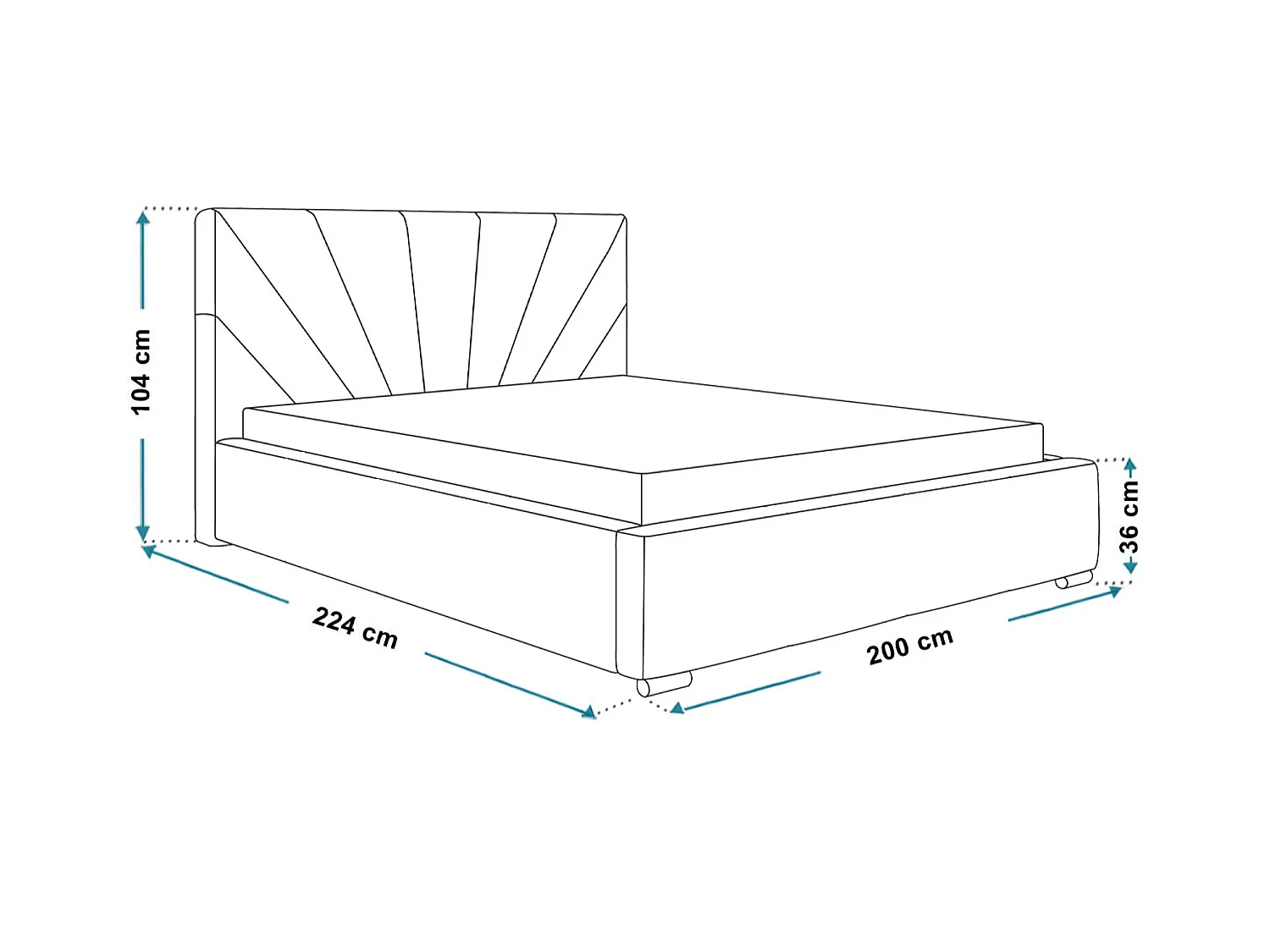 Lit rembourré Denver avec tête de lit, 180x200 cm, lit double avec coffre de rangement et sommier à lattes en bois, tissu velours, couleur : gris foncé