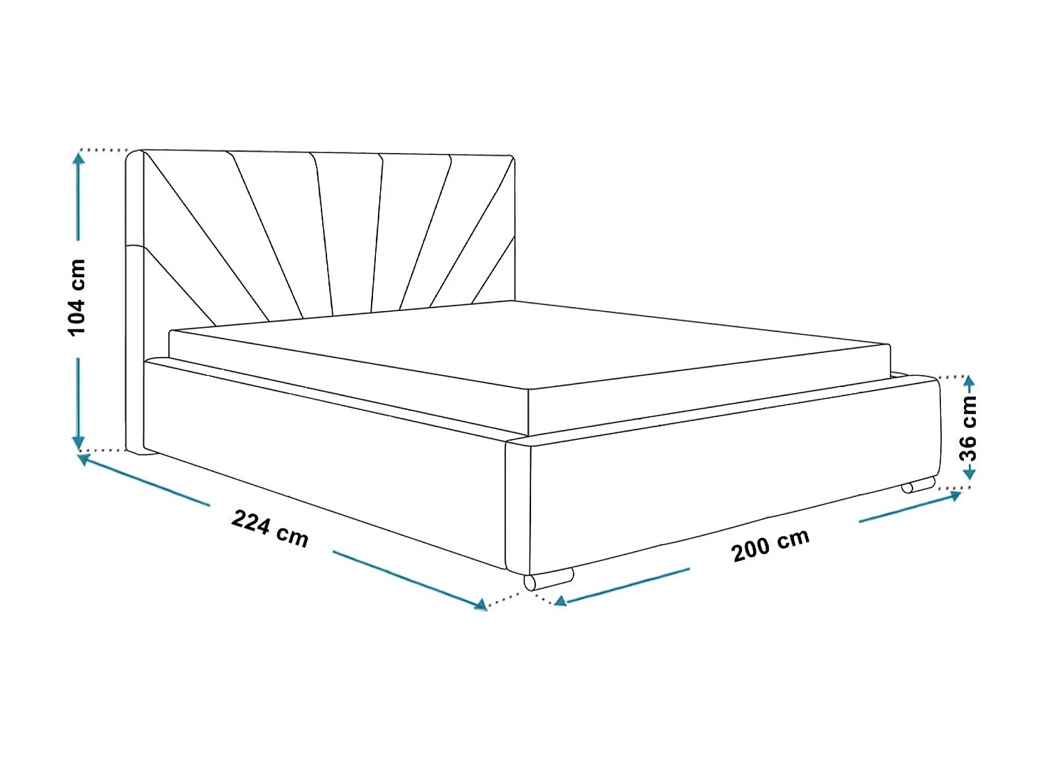 Lit rembourré Denver avec tête de lit, 180x200 cm, lit double avec coffre de rangement et sommier à lattes en bois, tissu velours, couleur : gris foncé