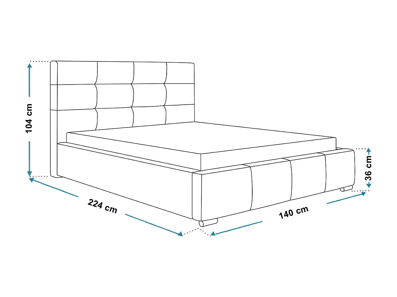 Lit rembourré Oslo avec tête de lit, 120x200 cm, lit double avec coffre de rangement et sommier à lattes en bois, tissu velours, couleur : bleu foncé