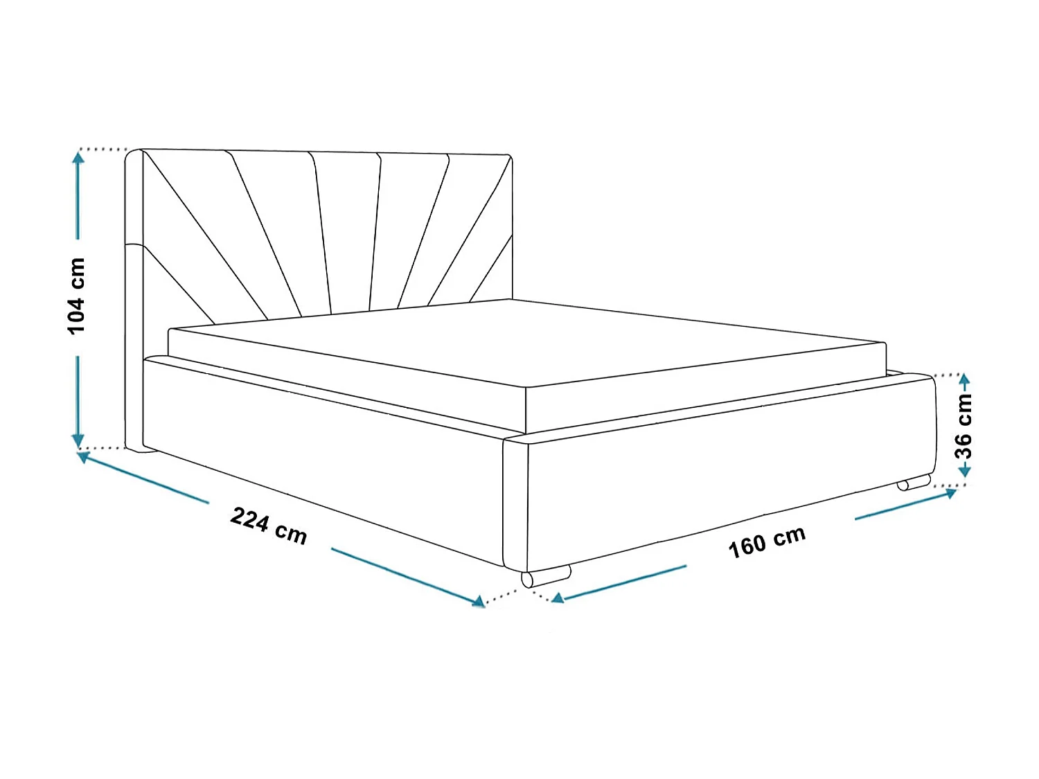 Lit rembourré Denver avec tête de lit, 140x200 cm, lit double avec coffre de rangement et sommier à lattes en bois, tissu velours, couleur : gris foncé