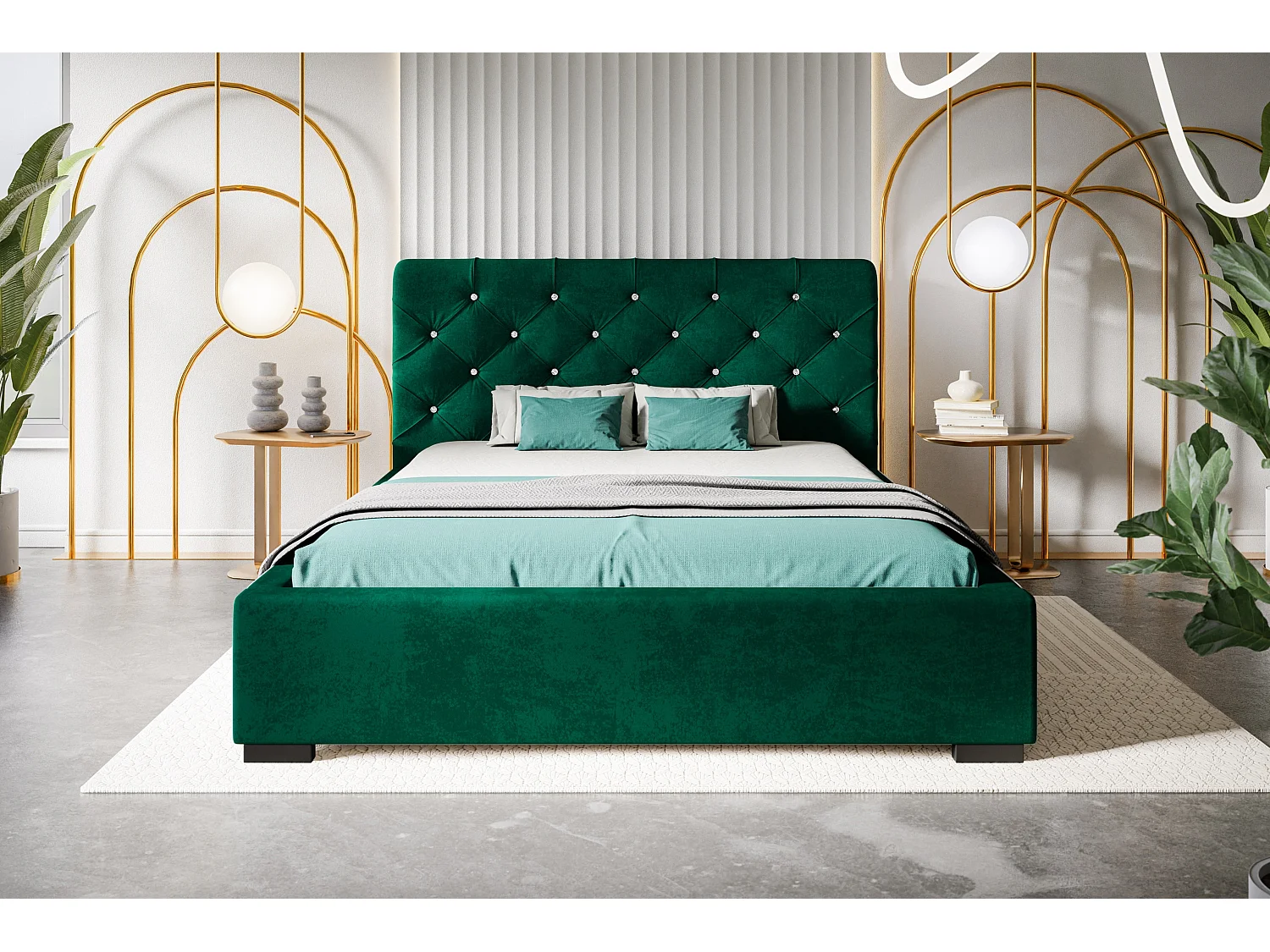 Lit rembourré Boston avec tête de lit, 120x200 cm, lit double avec coffre de rangement et sommier à lattes en bois, similicuir, couleur : blanc