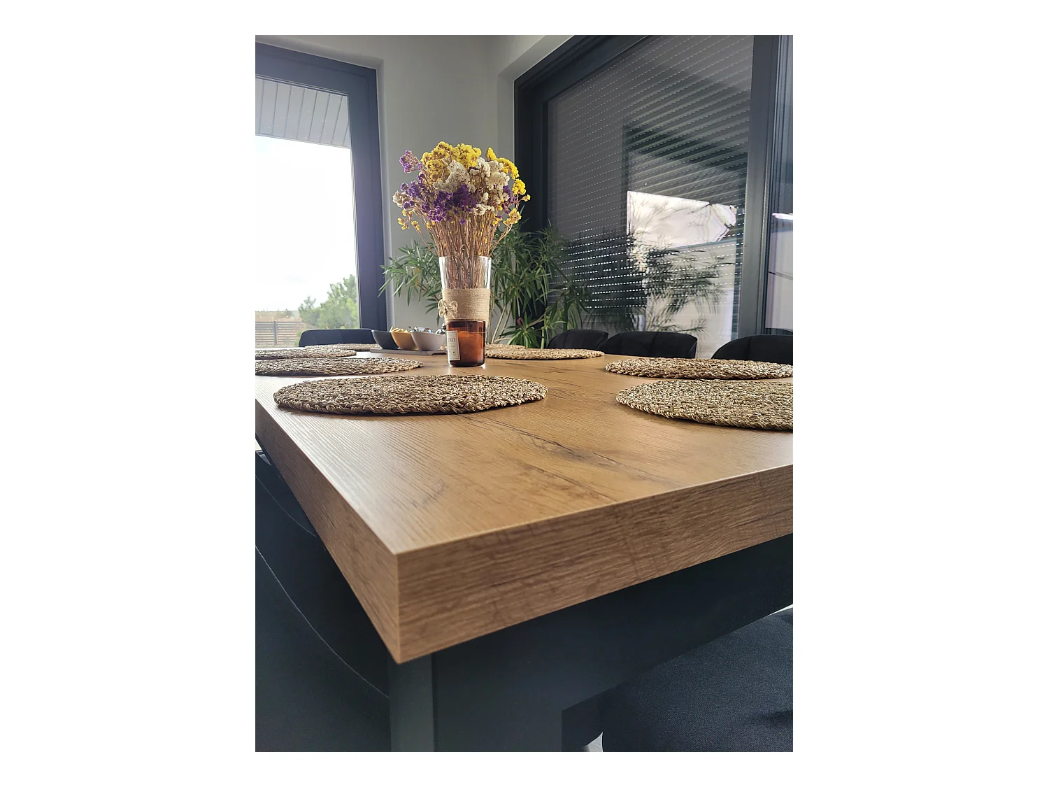 Table de salle à manger rectangulaire CLASSIC, table extensible, dimensions : 200-300X100X78 cm, couleur : LANCELOT, avec pieds en bois de couleur noire