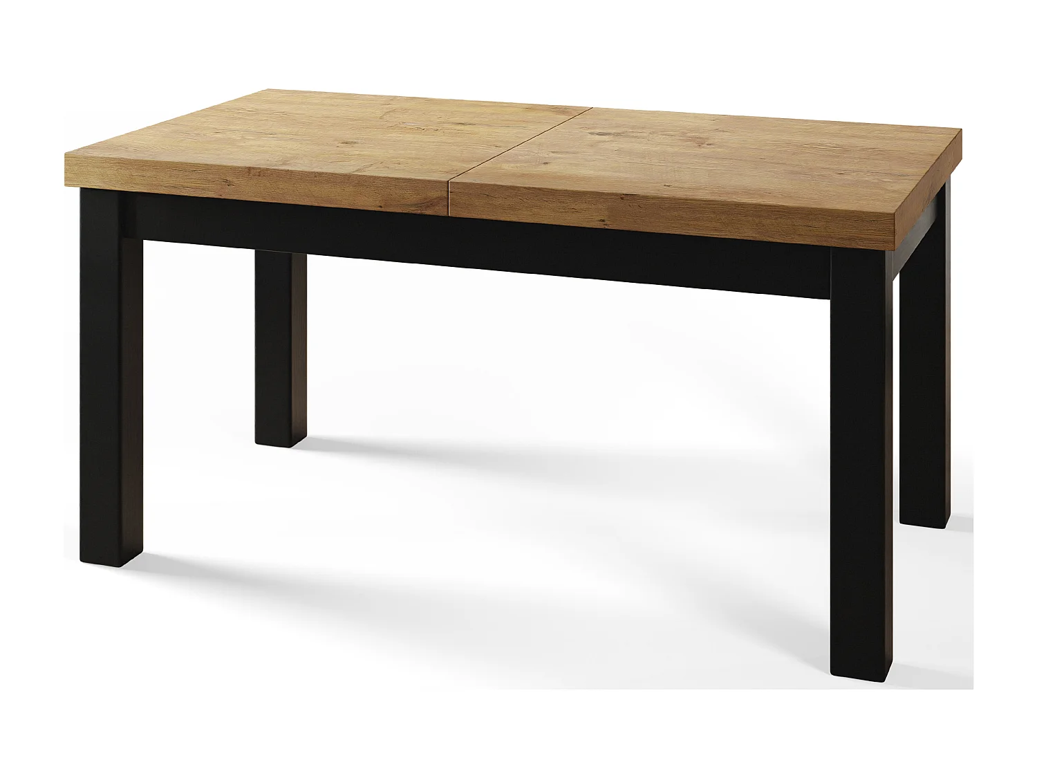 Table de salle à manger rectangulaire CLASSIC, table extensible, dimensions : 140-180X80X78 cm, couleur : LANCELOT, avec pieds en bois de couleur noire
