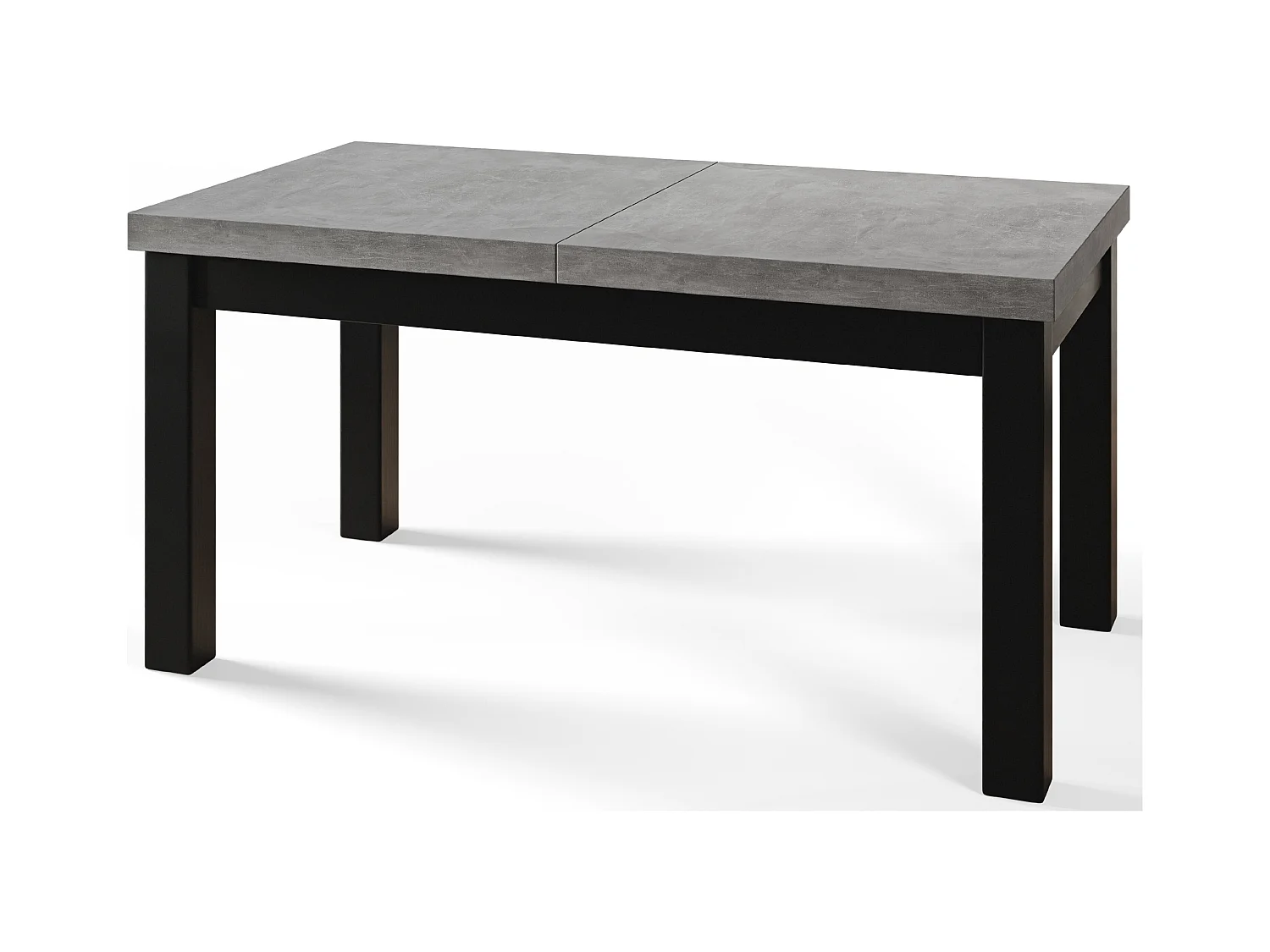 Table de salle à manger rectangulaire CLASSIC, table extensible, dimensions : 170-250X90X78 cm, couleur : ATELIER, avec pieds en bois de couleur noire