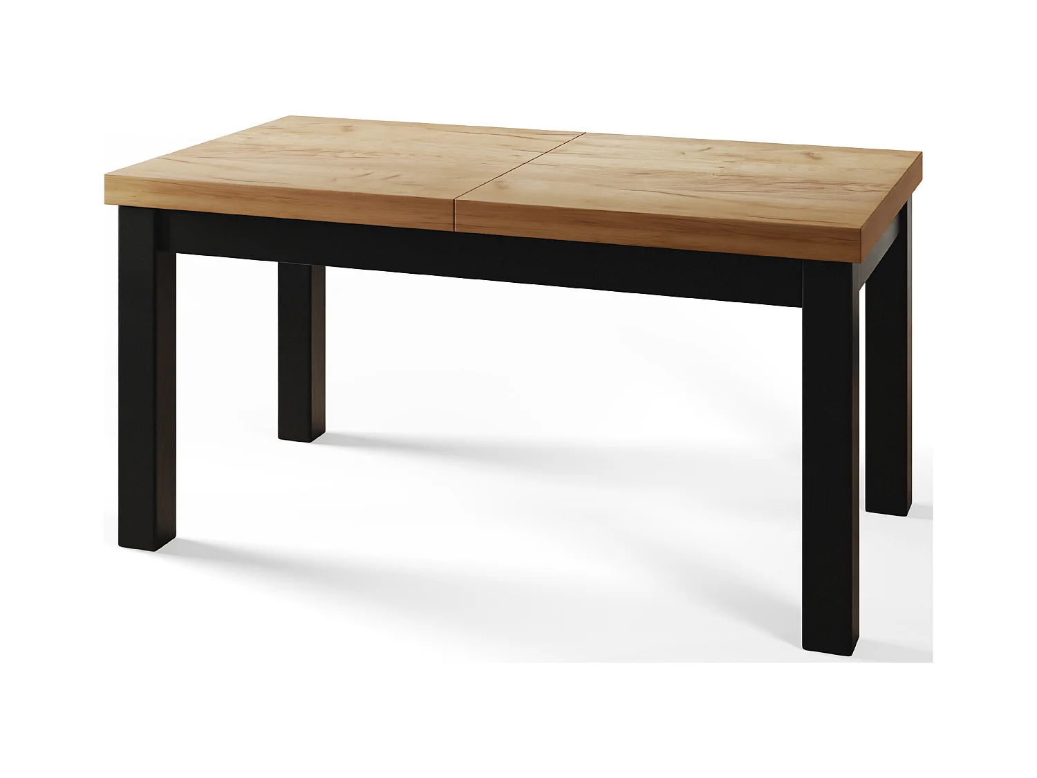 Table de salle à manger rectangulaire CLASSIC, table extensible, dimensions : 170-250X90X78 cm, couleur : CRAFT, avec pieds en bois de couleur noire