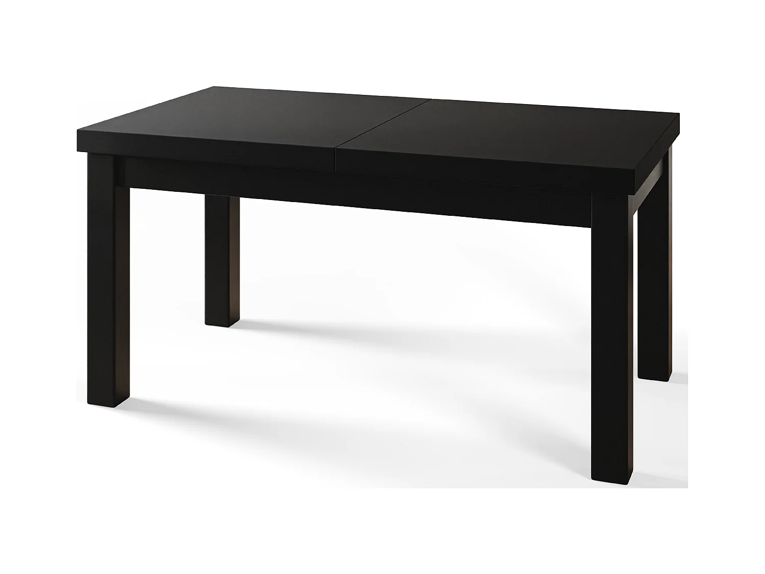 Table de salle à manger rectangulaire CLASSIC, table extensible, dimensions : 120-160X80X78 cm, couleur : noir, avec pieds en bois de couleur noire