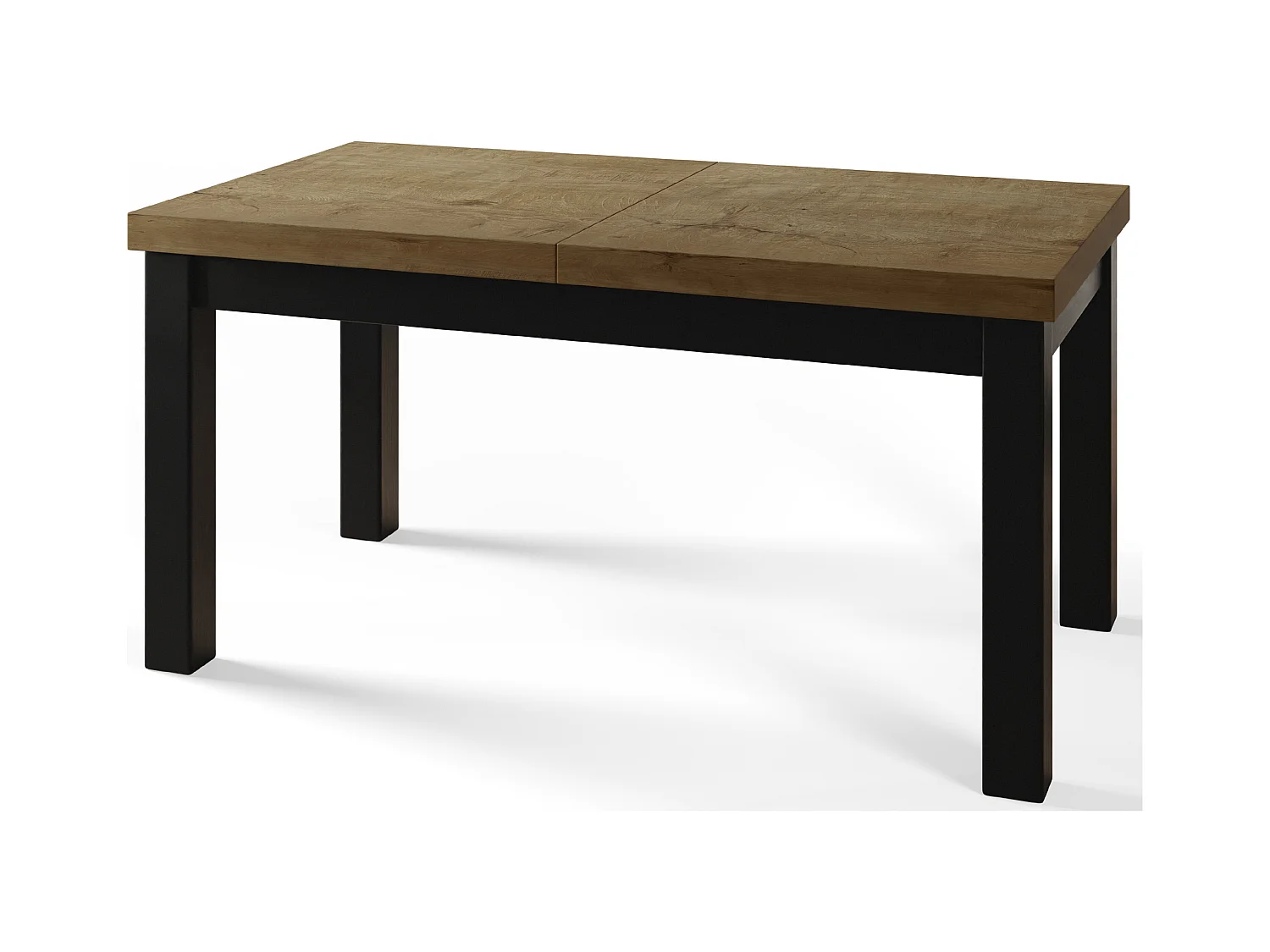 Table de salle à manger rectangulaire CLASSIC, table extensible, dimensions : 140-180X80X78 cm, couleur : LEFKAS, avec pieds en bois de couleur noire