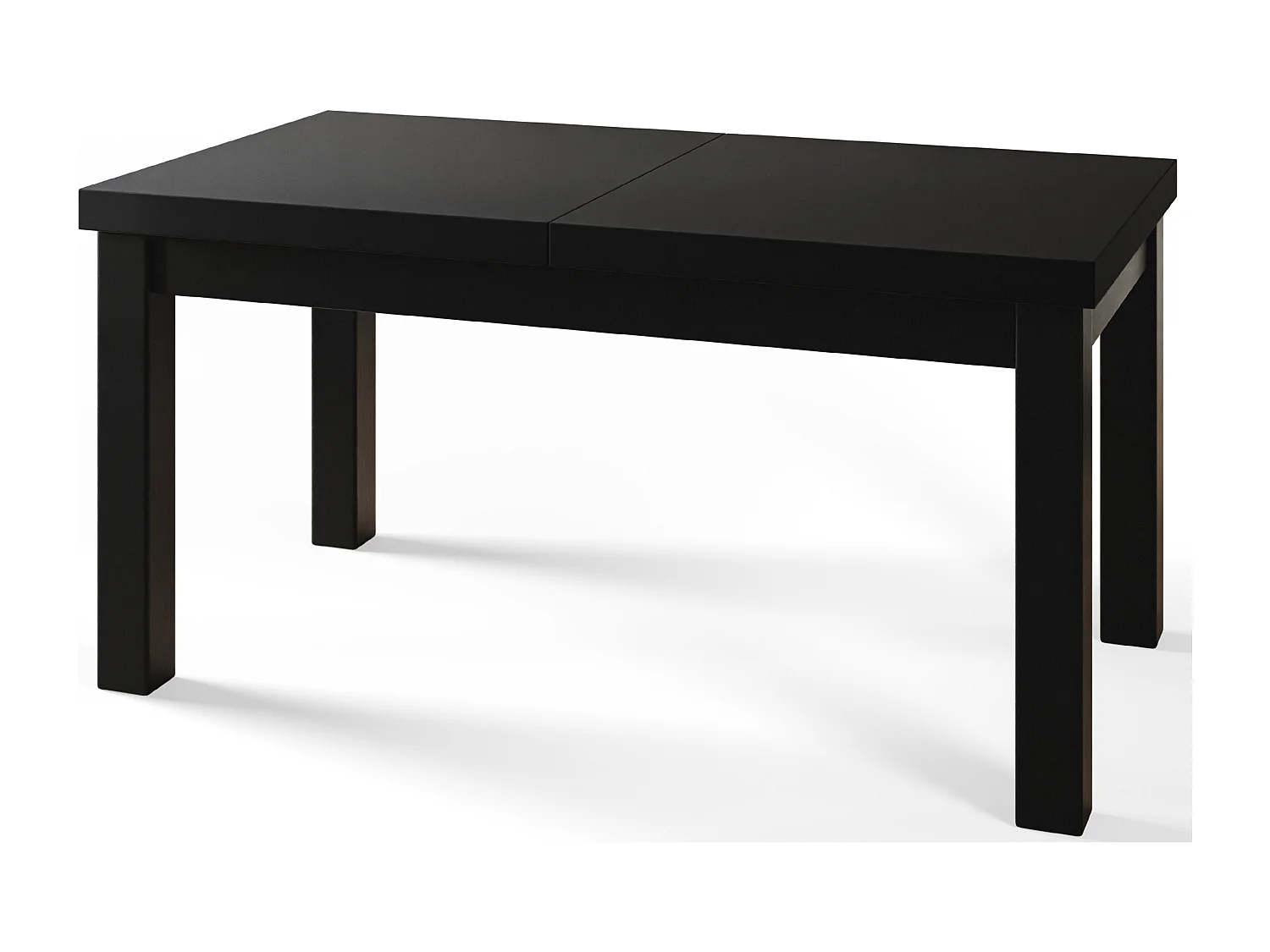 Table de salle à manger rectangulaire CLASSIC, table extensible, dimensions : 160-210X90X78 cm, couleur : noir, avec pieds en bois de couleur noire