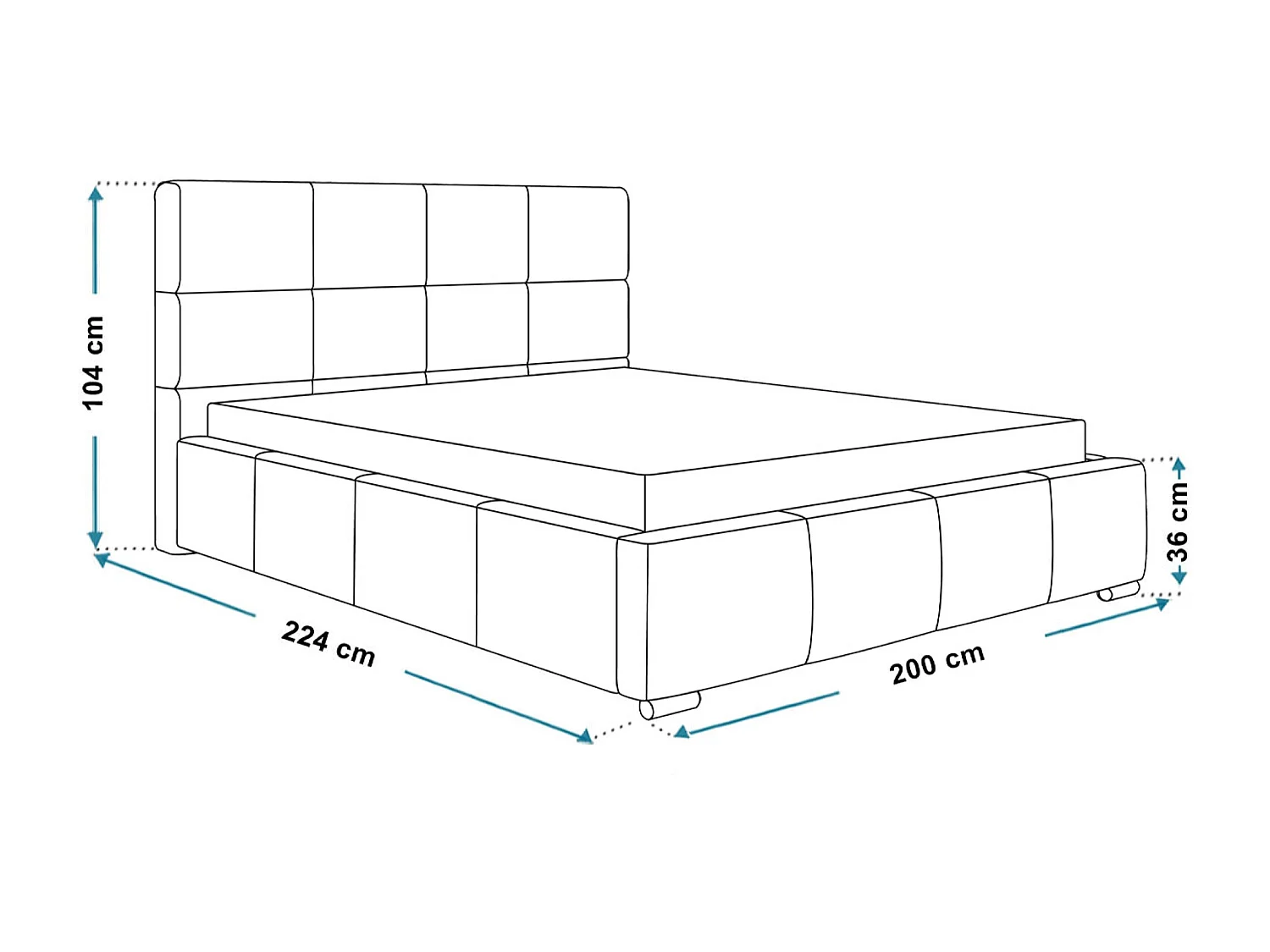 Lit rembourré Rom avec tête de lit, 180x200 cm, lit double avec coffre de rangement et sommier à lattes en bois, tissu velours, couleur : gris foncé