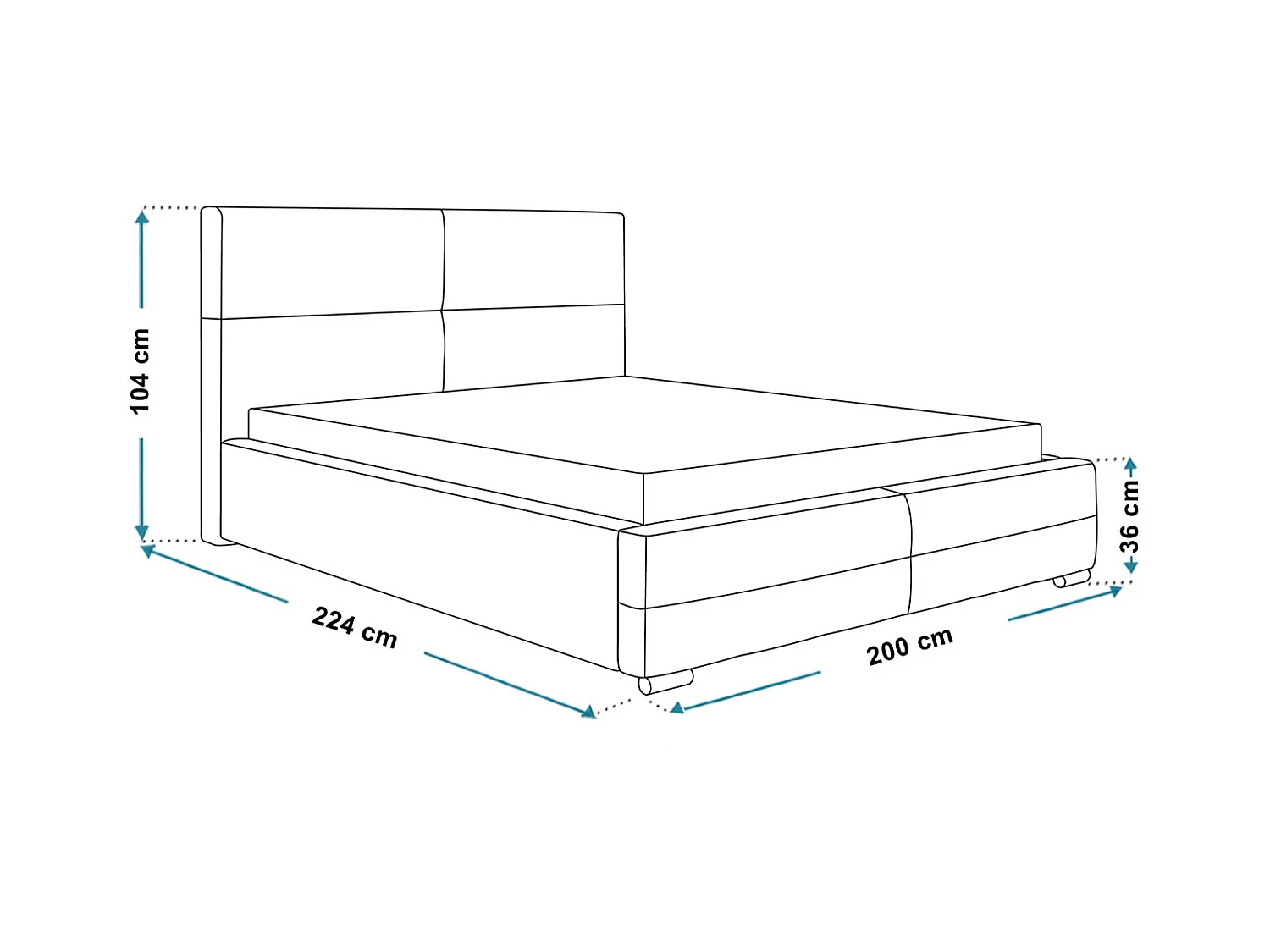 Lit rembourré Lisbonne avec tête de lit, 180x200 cm, lit double avec coffre de rangement et sommier à lattes en bois, tissu velours, couleur : gris clair