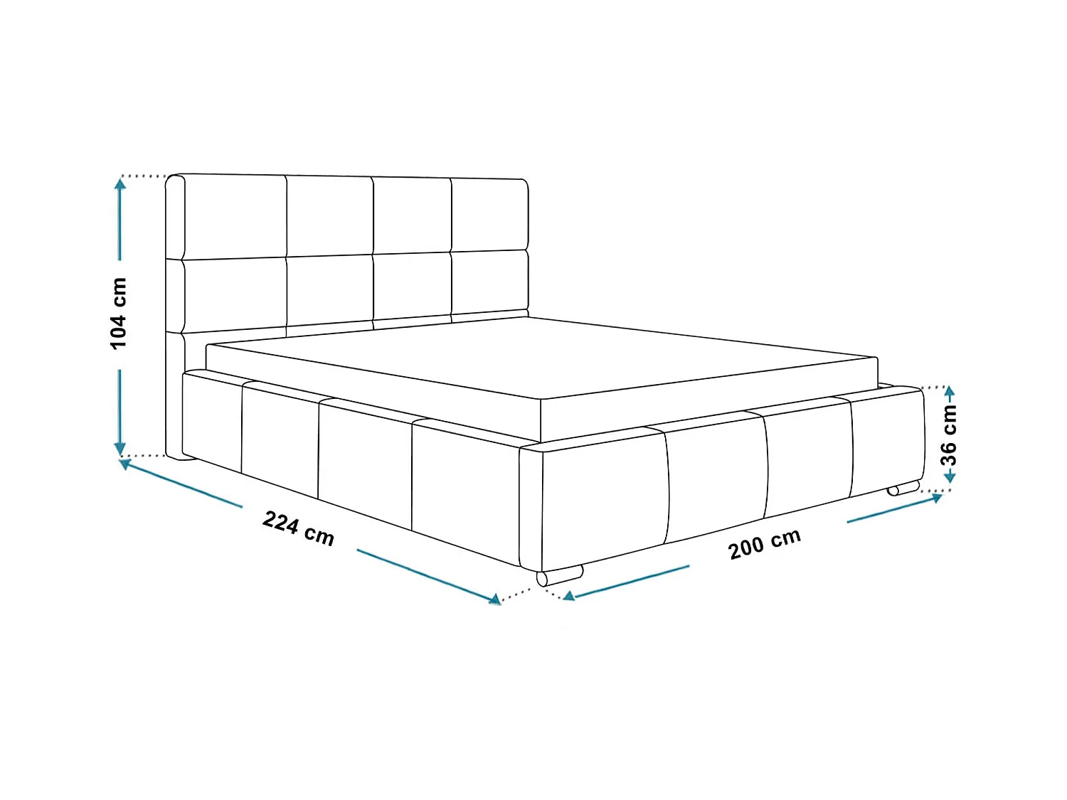 Lit rembourré Rom avec tête de lit, 180x200 cm, lit double avec coffre de rangement et sommier à lattes en bois, tissu velours, couleur : bleu foncé