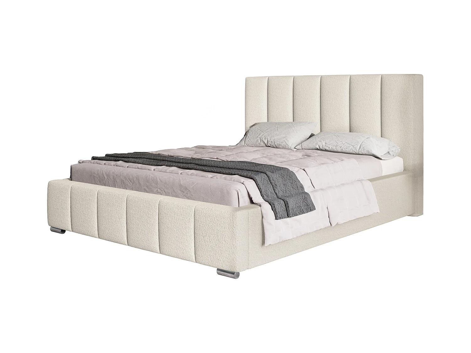 Lit rembourré Tokio avec tête de lit, 160x200 cm, lit double avec coffre de rangement et sommier à lattes en bois, tissu velours, couleur : gris foncé