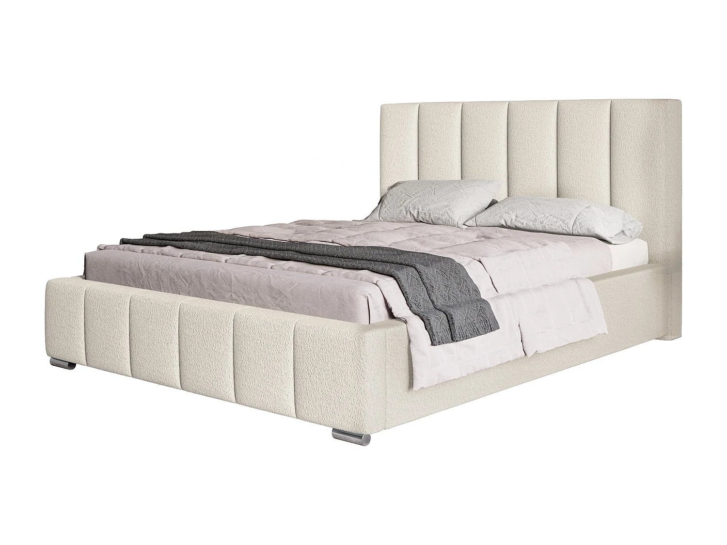 Lit rembourré Tokio avec tête de lit, 160x200 cm,  avec coffre de rangement et sommier à lattes en bois, tissu velours, couleur: gris foncé