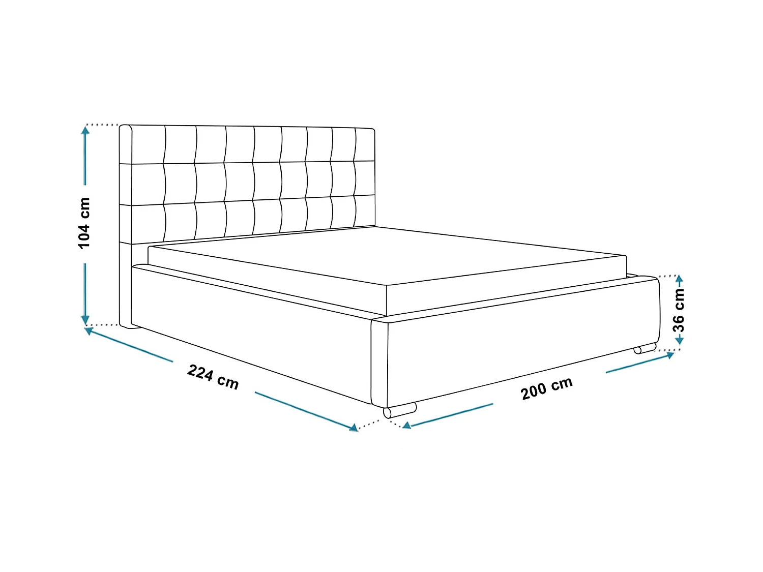 Lit rembourré RIO avec tête de lit, 180x200 cm, lit double avec coffre de rangement et sommier à lattes en bois, tissu velours, couleur : gris foncé