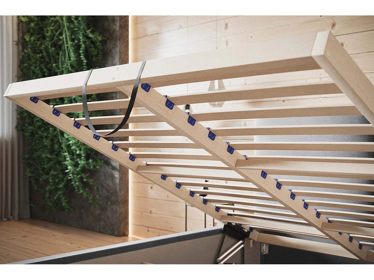 Lit rembourré Lisbonne avec tête de lit, 120x200 cm, lit double avec coffre de rangement et sommier à lattes en bois, tissu velours, couleur : vert