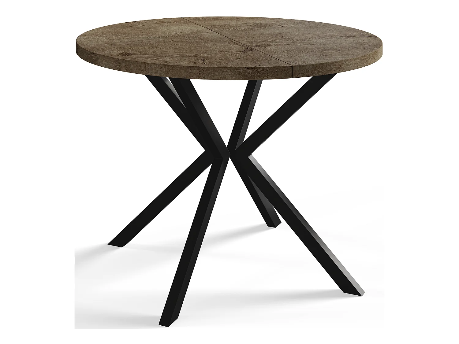 Table à manger ronde LITEN, table à rallonges Diamètre : 90 cm/170 cm, table de salon Couleur : gris, avec pieds métalliques de couleur noire
