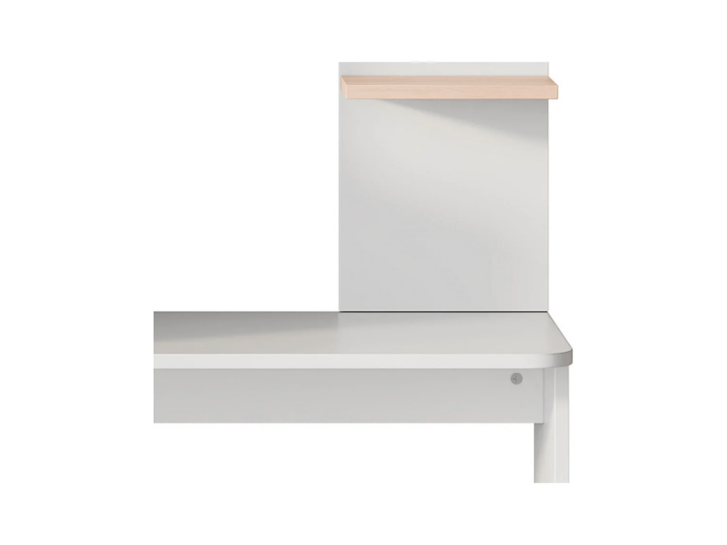 Bureau rangement blanc contraste bois massif armoire portes étagère ouverte