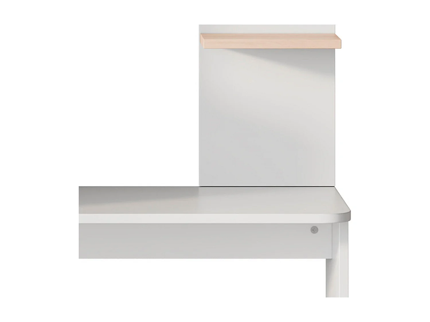 Bureau rangement blanc contraste bois massif armoire portes étagère ouverte