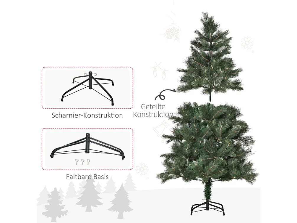 Weihnachtsbaum Ø90 x 180 cm, künstliche Tanne,Christbaum künstlicher Weihnachtsbaum Grün