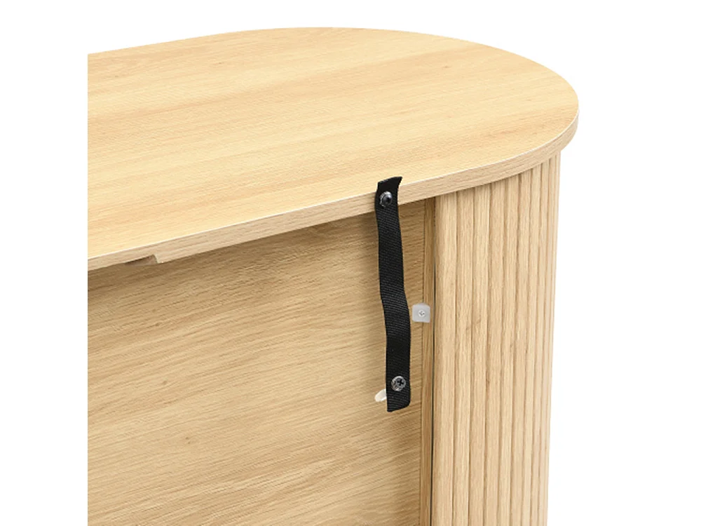 Sideboard mit Rolljalousie-Türen, Kommode Vielseitiger Aufbewahrungsschrank für Wohnzimmer