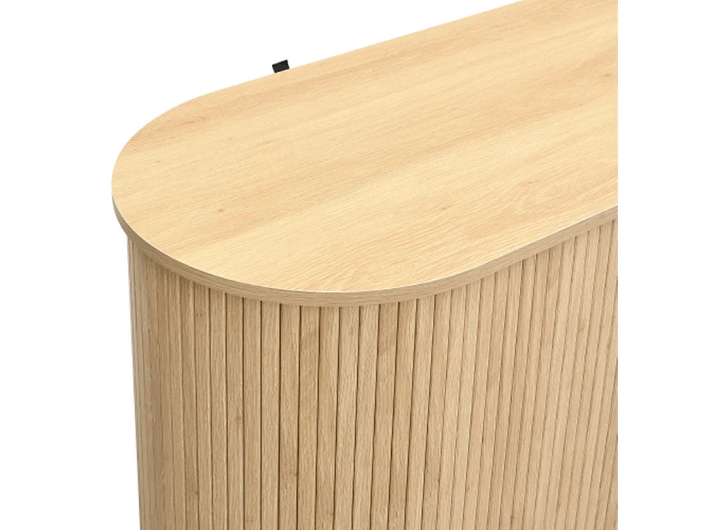 Sideboard mit Rolljalousie-Türen, Kommode Vielseitiger Aufbewahrungsschrank für Wohnzimmer