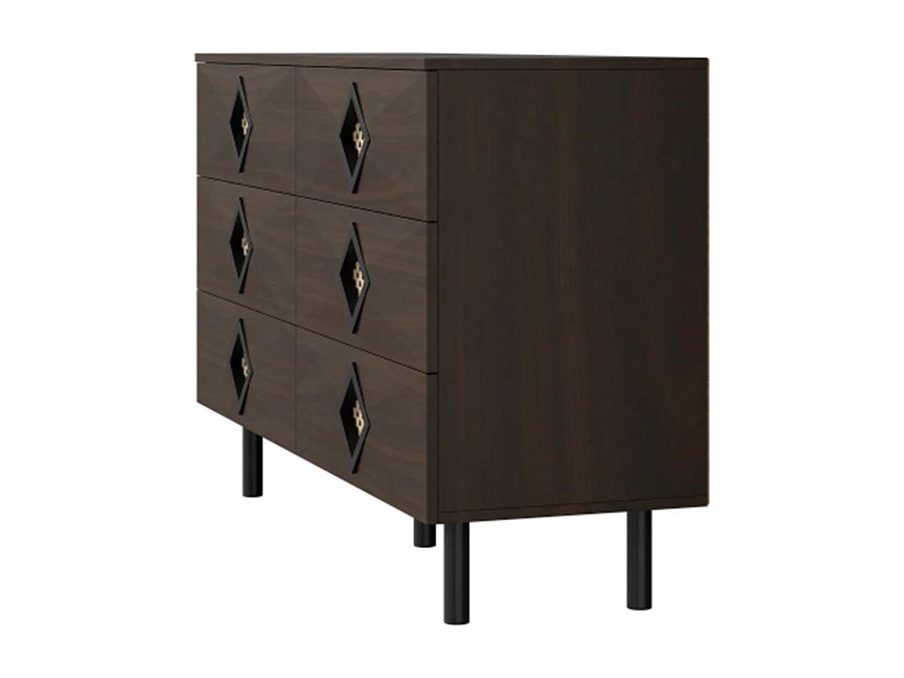 Sideboard mit 6-Schubladen,Kommode für Schlafzimmer & Wohnzimmerunterschrank Praktischer Stauraum & Stabilität