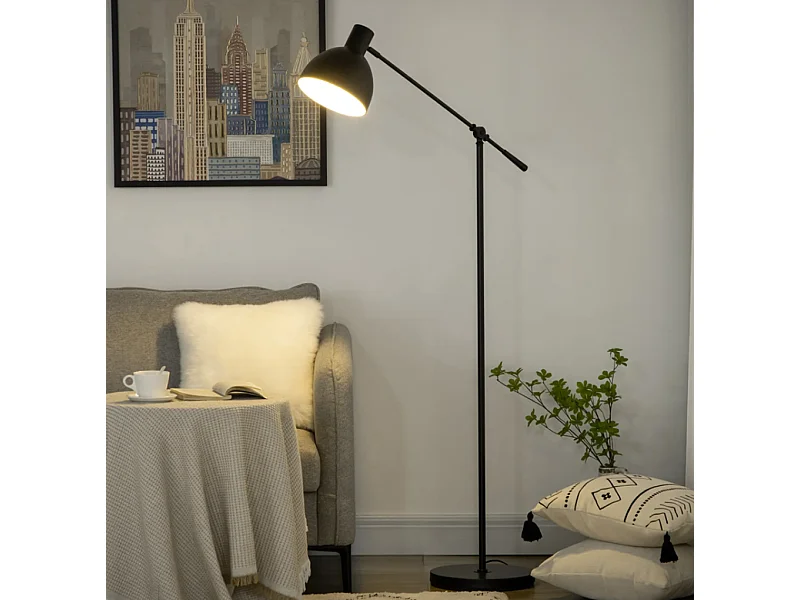 Stehleuchte Wohnzimmer, höhenverstellbar, Bodenschalter; 30 m x 30 cm x 131 cm Schlafzimmer