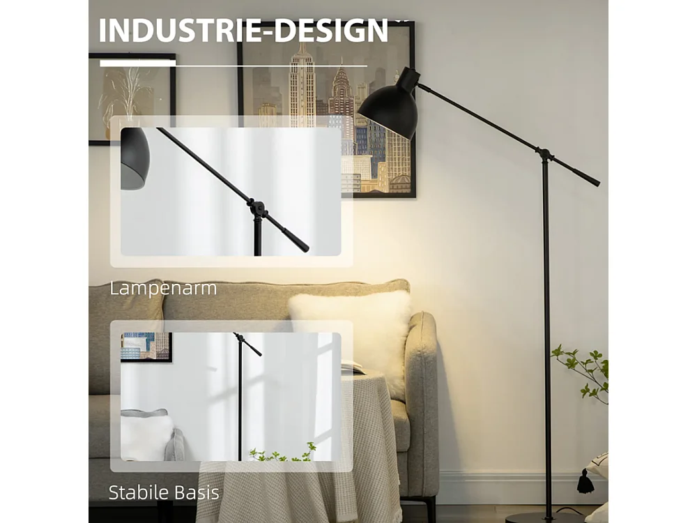 Stehleuchte Wohnzimmer, höhenverstellbar, Bodenschalter; 30 m x 30 cm x 131 cm Schlafzimmer