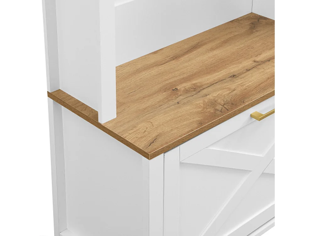 Multifunktionaler Garderobenschrank mit Schuhregal, Sitzbank Ablage & Haken, Hall Tree für Eingangsbereich