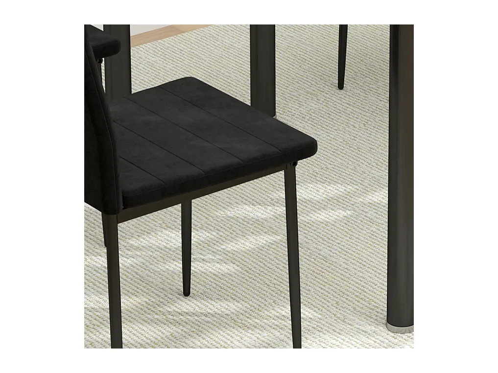 4er-Set Esszimmerstühle, Küchenstuhl armloses Design, Stoffpolsterung, Metallbeine