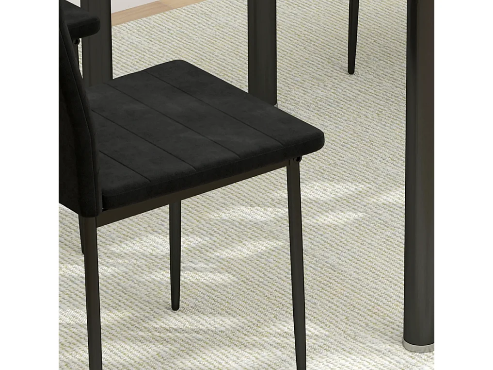 4er-Set Esszimmerstühle, Küchenstuhl armloses Design, Stoffpolsterung, Metallbeine