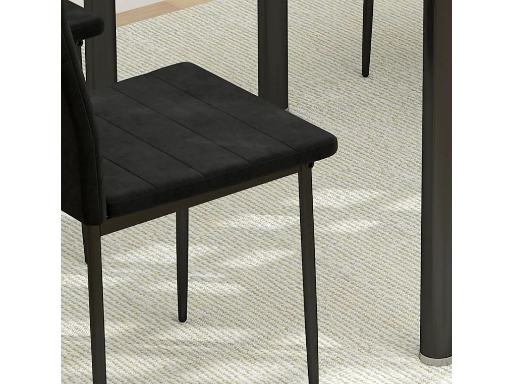 4er-Set Esszimmerstühle, Küchenstuhl armloses Design, Stoffpolsterung, Metallbeine