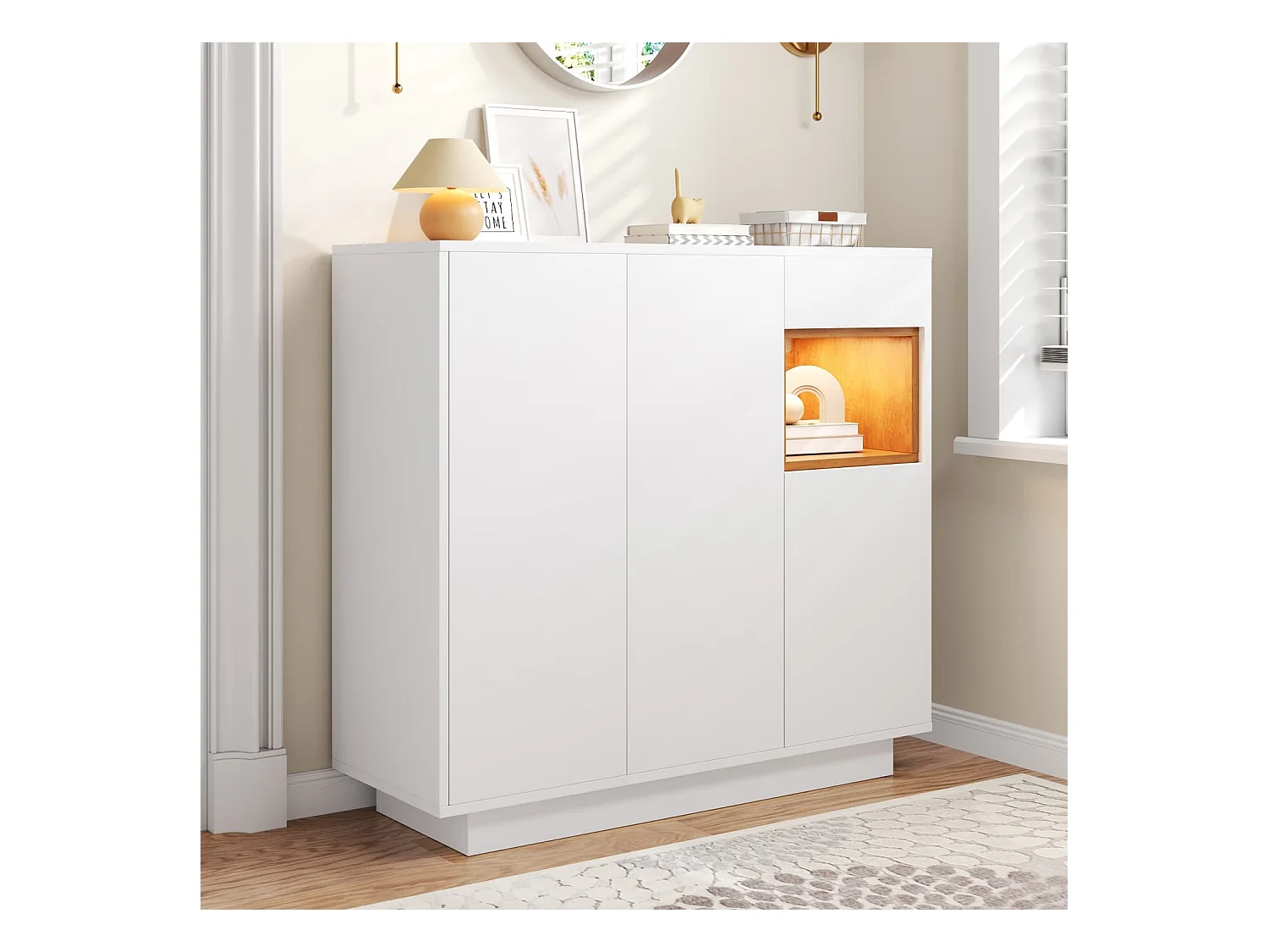 Moderner Schuhschrank mit einer Schublade,verstellbaren Einlegeböden,Gross Schuhschrank perfekt für einen modernen Eingangsbereich