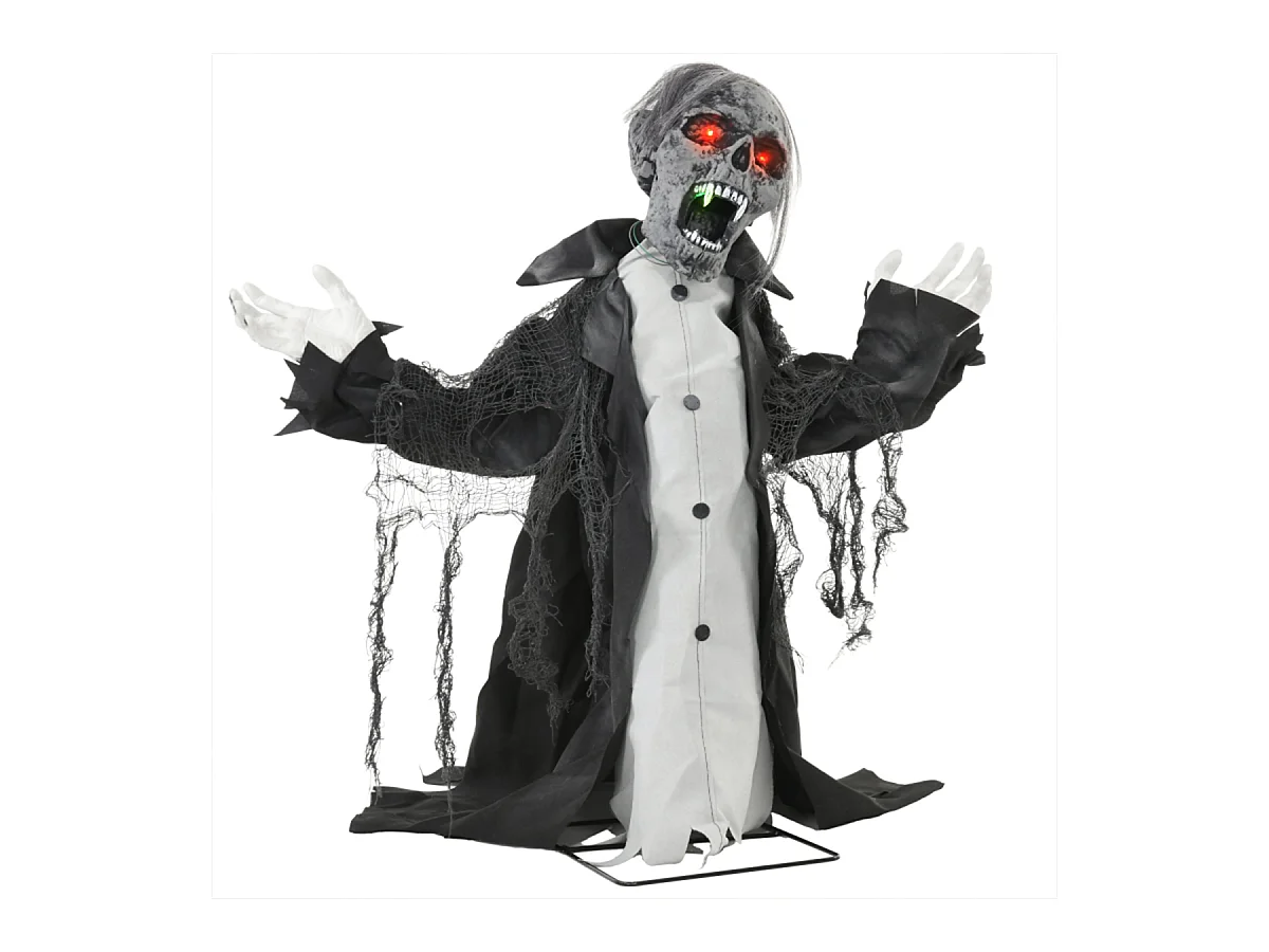 Halloweendeko Skelett/Zombie mit LEDs & Sounds Beweglich Gruselrequisiten Dekorationen für Halloween 75 cm