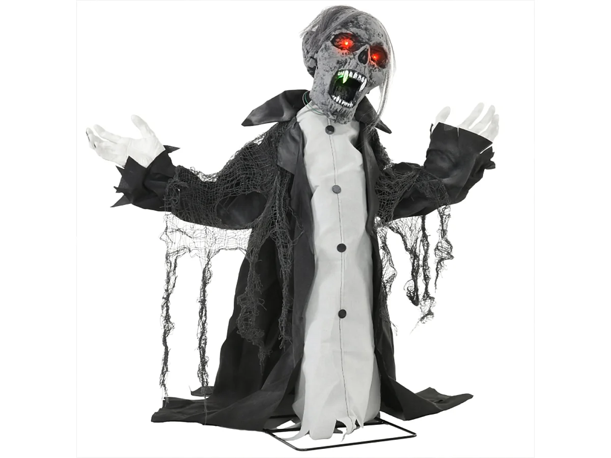 Halloweendeko Skelett/Zombie mit LEDs & Sounds Beweglich Gruselrequisiten Dekorationen für Halloween 75 cm