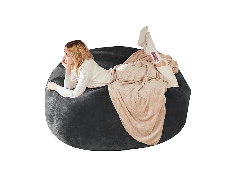 Sitzsack Weicher und Bequemer Sitzsackstuhl Sofa Lesestuhl für Schlafzimmer, Balkone und andere Orte 4FT Dunkgrau