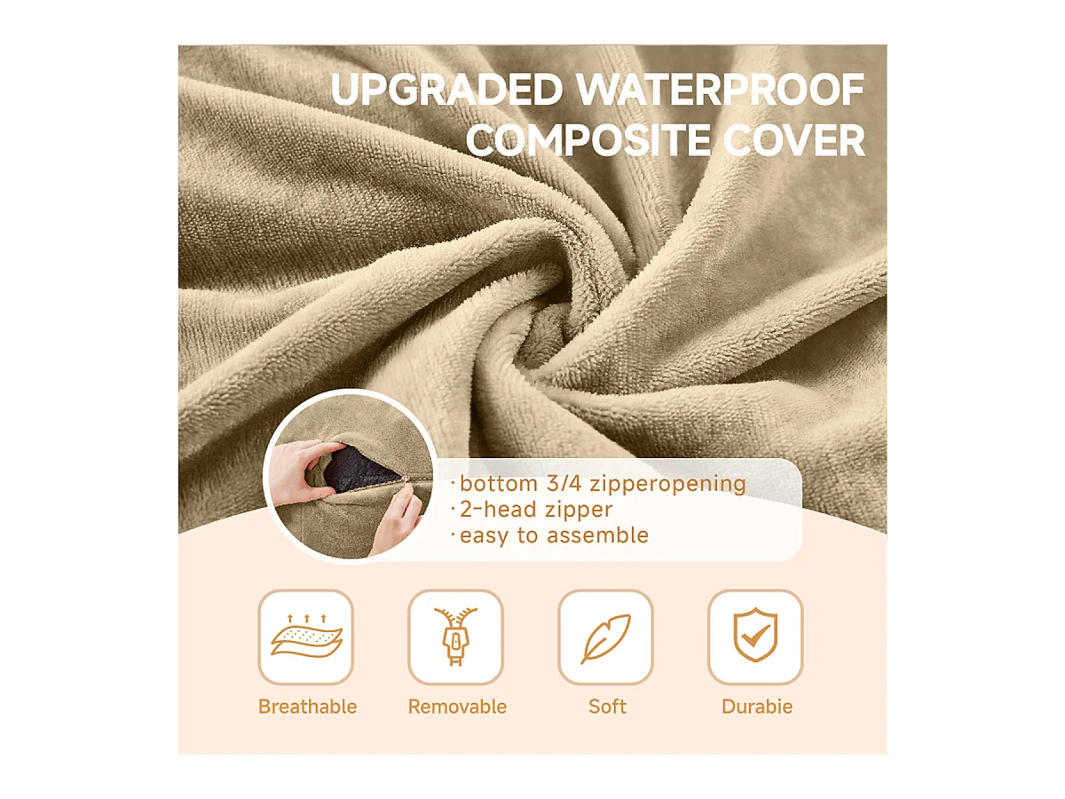 Sitzsack Weicher und Bequemer Sitzsackstuhl Sofa Lesestuhl für Schlafzimmer, Balkone und andere Orte 3FT Aprikosenfarbe