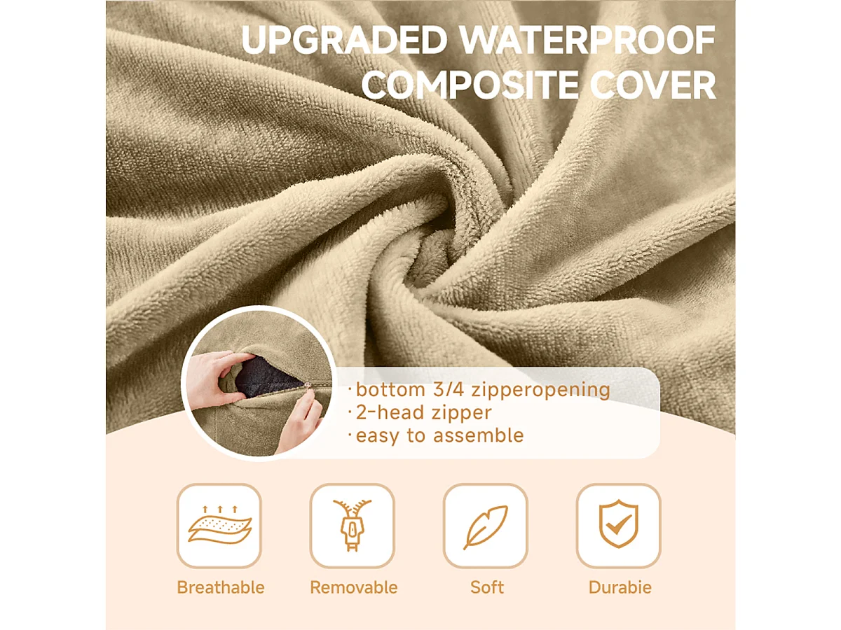 Sitzsack Weicher und Bequemer Sitzsackstuhl Sofa Lesestuhl für Schlafzimmer, Balkone und andere Orte 3FT Aprikosenfarbe