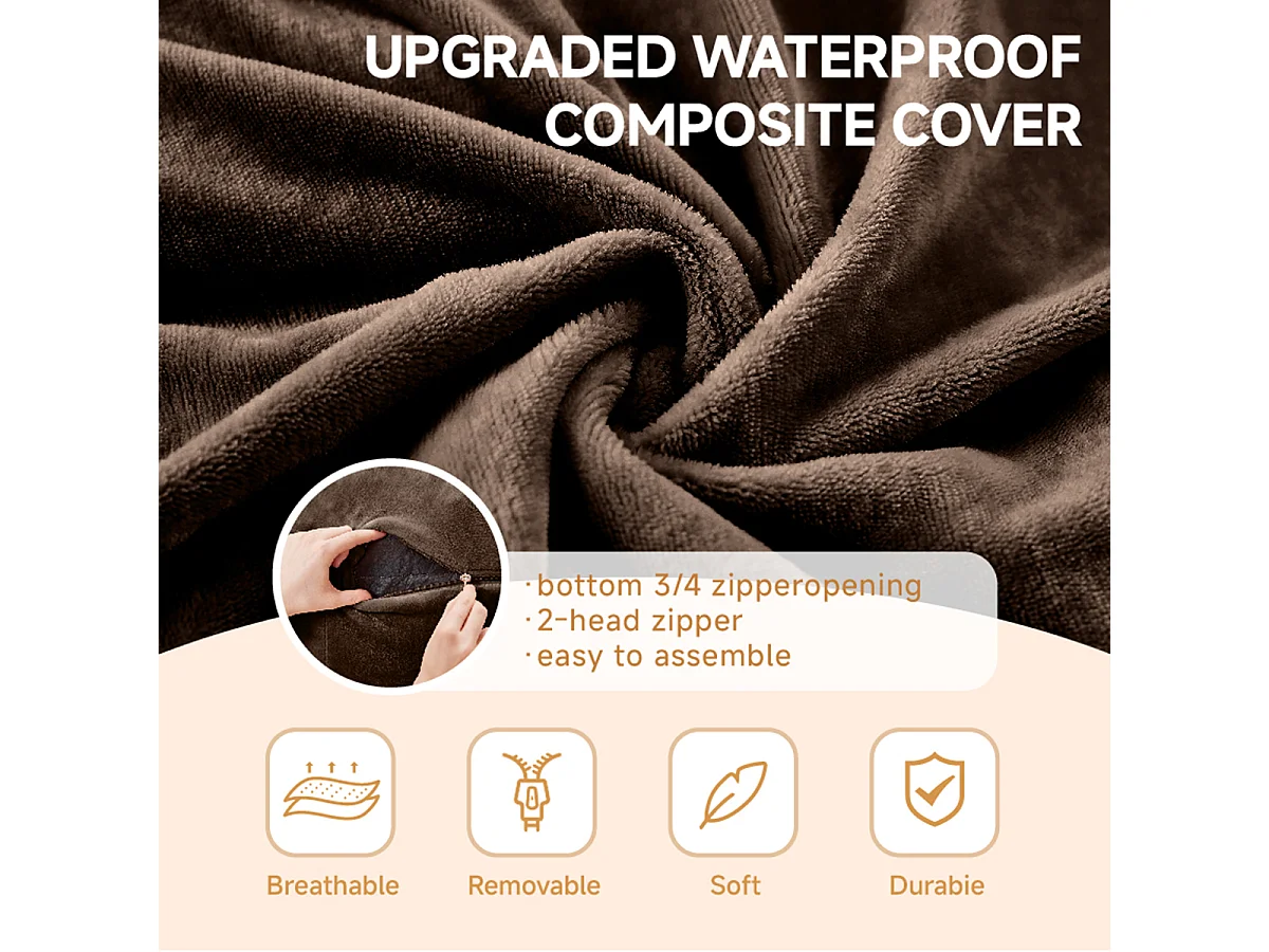 Sitzsack Weicher und Bequemer Sitzsackstuhl Sofa Lesestuhl für Schlafzimmer, Balkone und andere Orte 5FT Braun