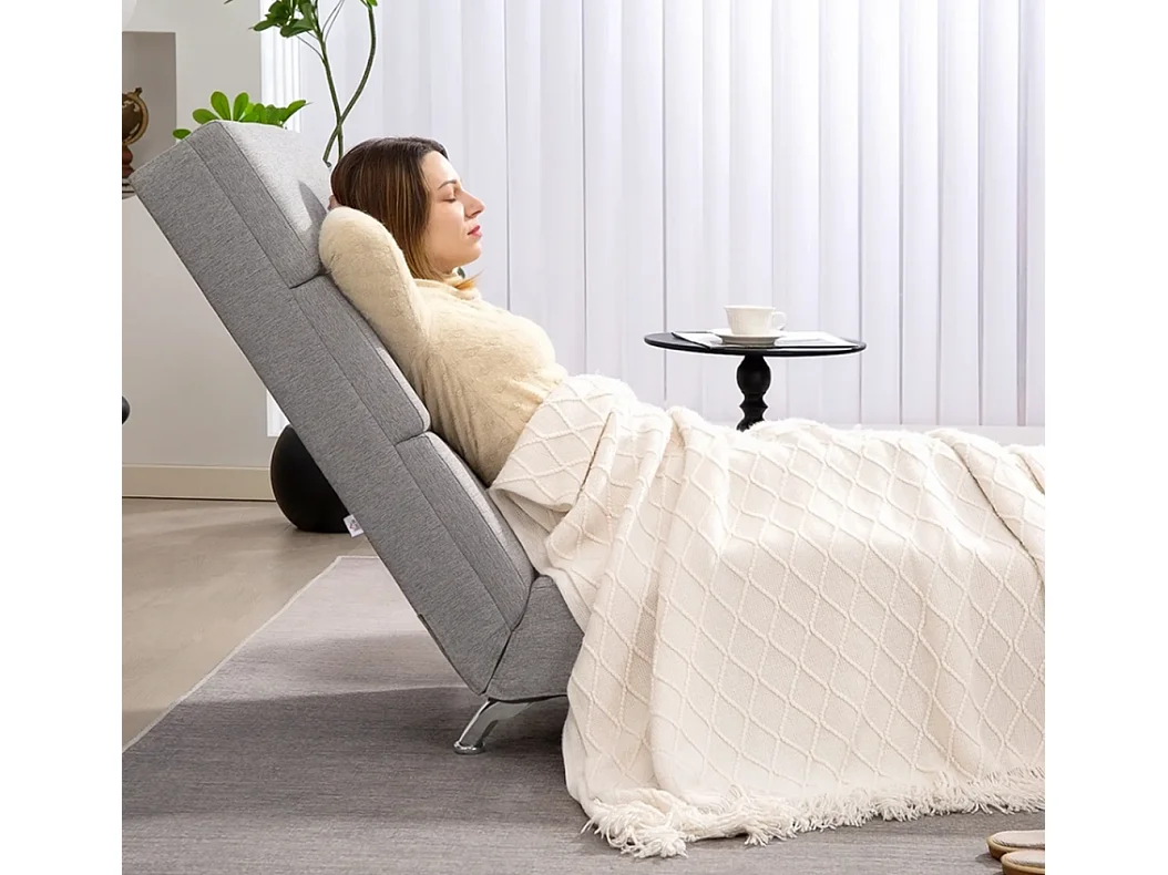 Polstersessel mit Rückenlehne, Relaxsessel mit Stahlbeinen, Einzelsessel für Wohnzimmer