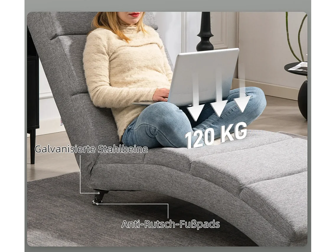 Polstersessel mit Rückenlehne, Relaxsessel mit Stahlbeinen, Einzelsessel für Wohnzimmer