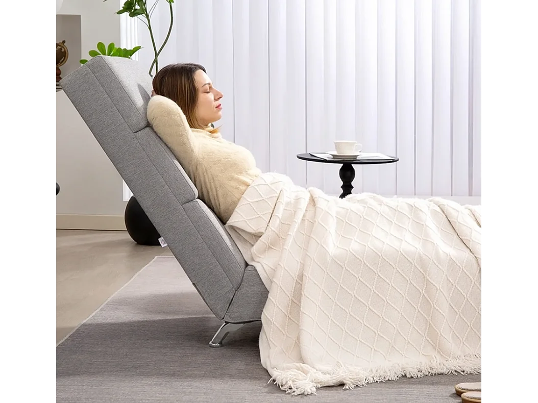 Polstersessel mit Rückenlehne, Relaxsessel mit Stahlbeinen, Einzelsessel für Wohnzimmer