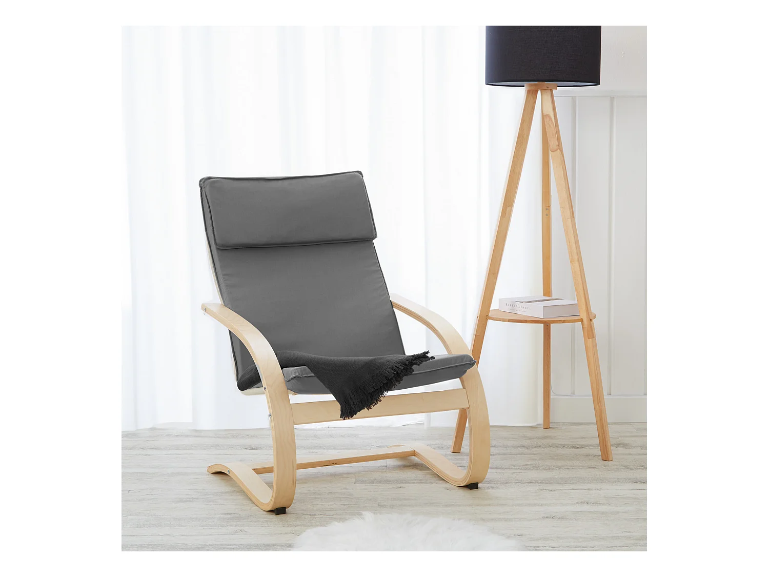 Fauteuil inclinable 66,5x93x61,5 cm Gris Eames