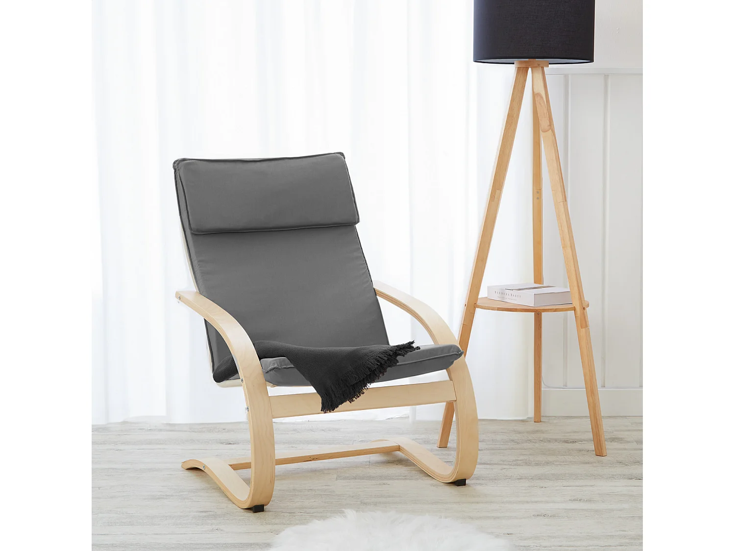 Relaxsessel 66,5x93x61,5 cm Grau Eames
