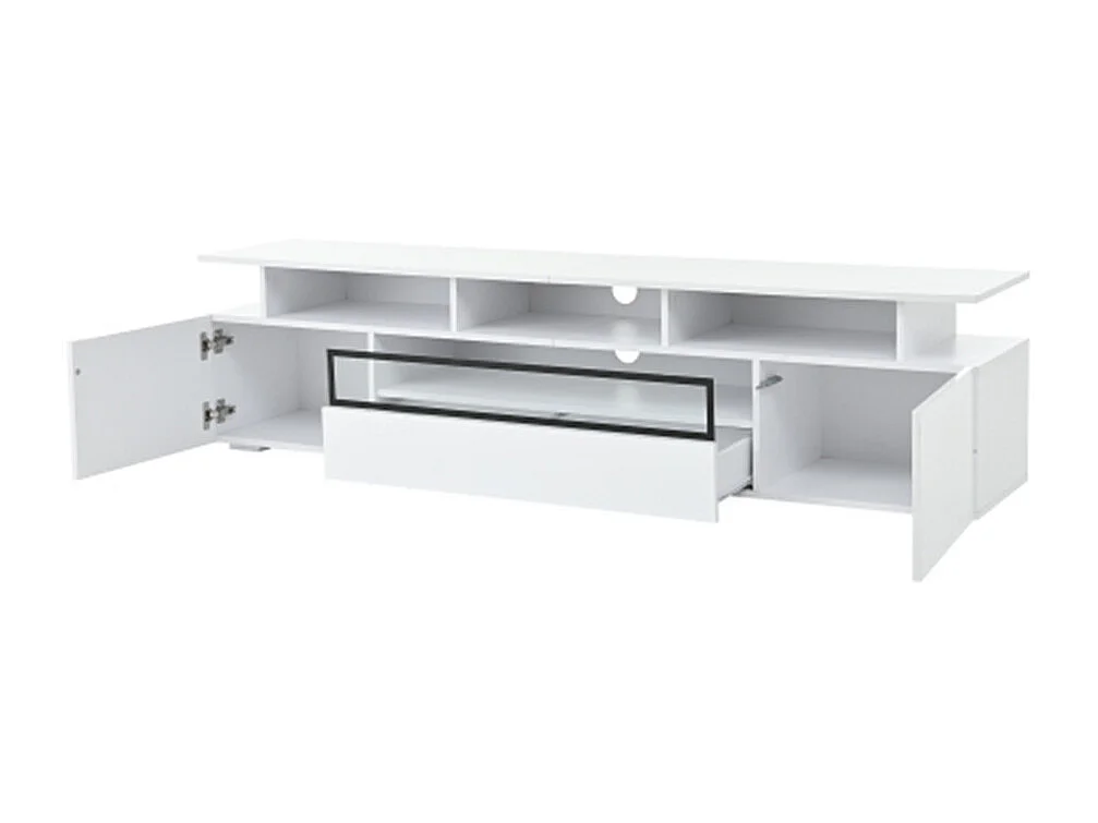 TV-Schrank,Hochglanz-TV-Ständer mit 2 Schränken und 1 Schublade,Lowboard Mit LED, passend für Fernseher um die 75 Zoll 180*38*45cm